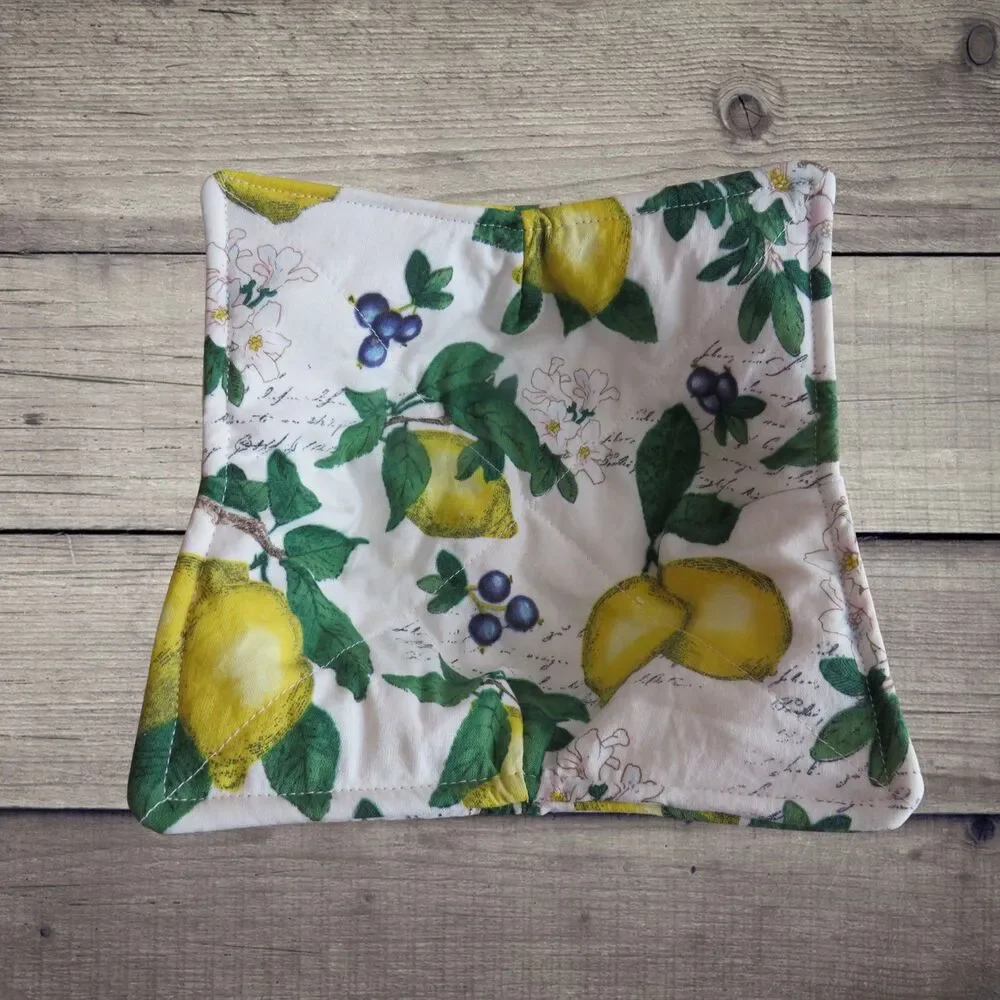 Microwave Bowl Cozy, Lemon Soup Bowl Holder, Gift Under Ten